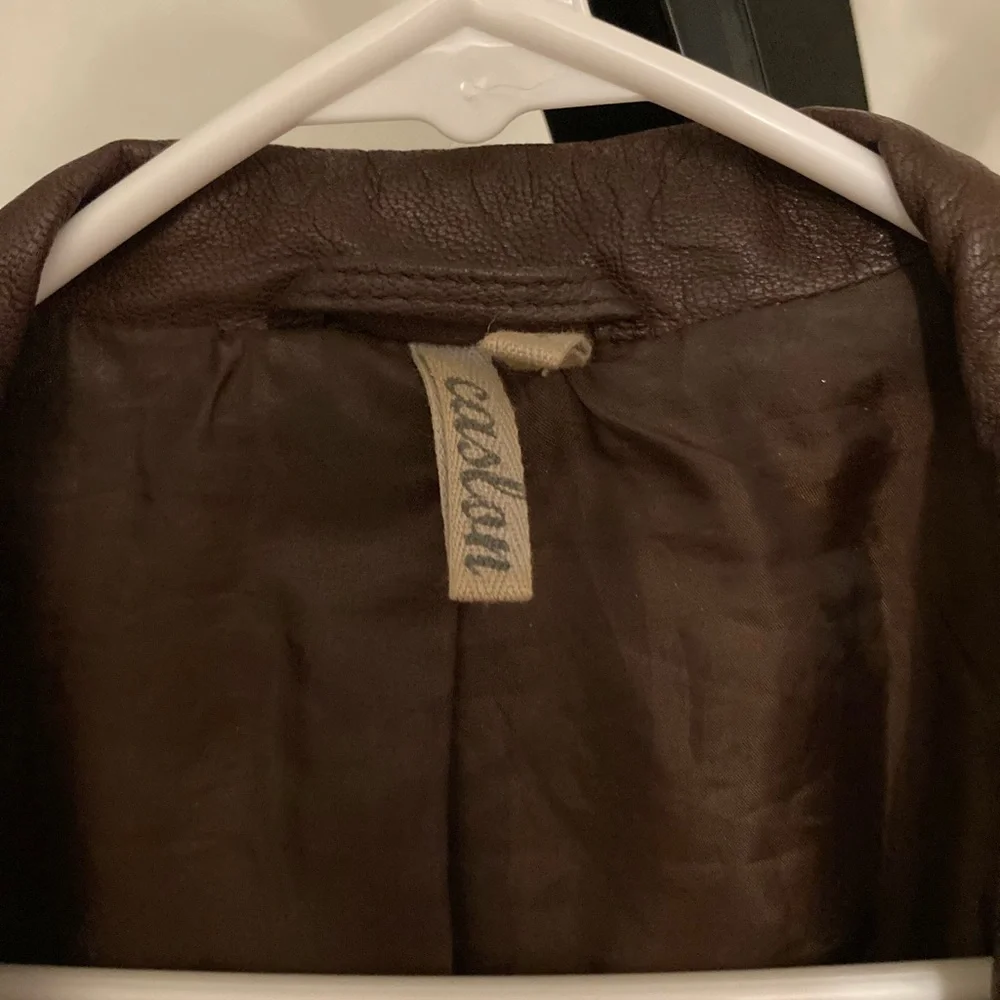 Real leather jacket in brown! - Picture 3 of 4
